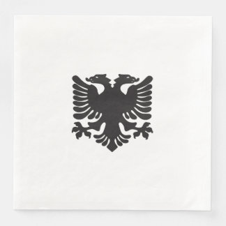 White and Black Albanian Eagle Paper Napkin