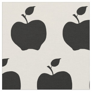 White and Black Apples Fabric