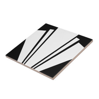 White And Black Art Deco Design Tile