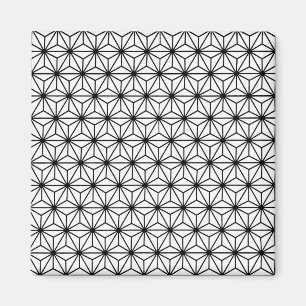 White and Black Art Deco Style Triangles Pattern Magnet