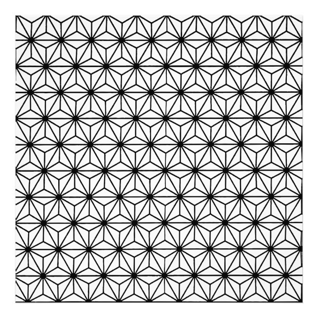 White and Black Art Deco Style Triangles Pattern Photo Print (Front)