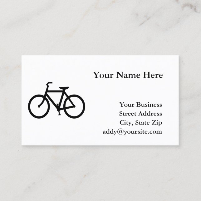 White and Black Bicycle Business Card (Front)
