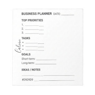 White and Black business planner Notepad
