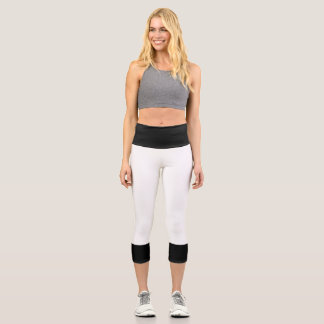 White and Black Capri Leggings