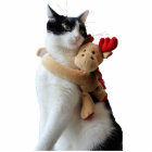White and Black Cat & Reindeer Toy Ornament Cutout