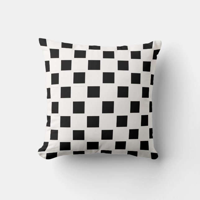 White and Black Checked Cushion (Front)