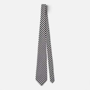 White and Black Checkered Tie
