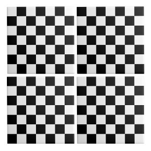 White and Black Checkered Tile