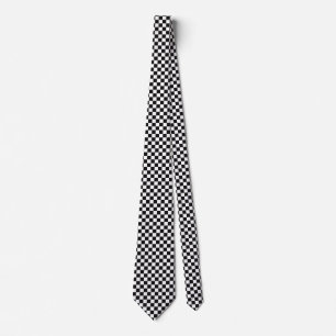 White and Black Chequered Tie