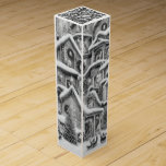 White and black Christmas  Wine Box<br><div class="desc">An old fashion city under the snow at Christmas in white and black.

Une ville old-fashion sous la neige à Noël en noir et blanc !</div>