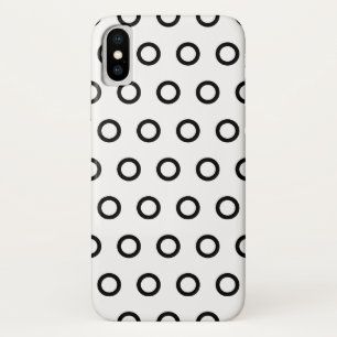 White and Black Circles iPhone X Case