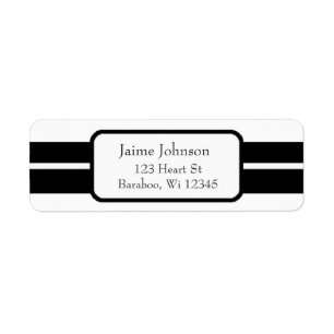 White and Black Classy Return Address Sticker