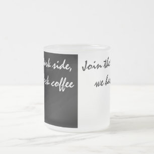 White And Black Coffee Frosted Glass Coffee Mug