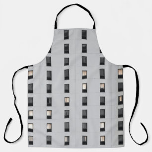 White and black concrete building apron