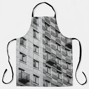 WHITE AND BLACK CONCRETE BUILDING APRON