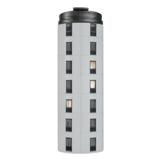 White and black concrete building thermal tumbler (Front)