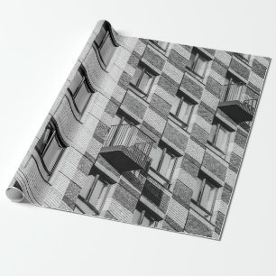 WHITE AND BLACK CONCRETE BUILDING WRAPPING PAPER