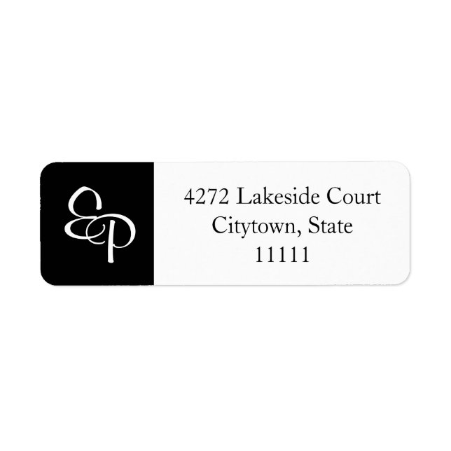 White and Black Couple Monogram Label (Front)