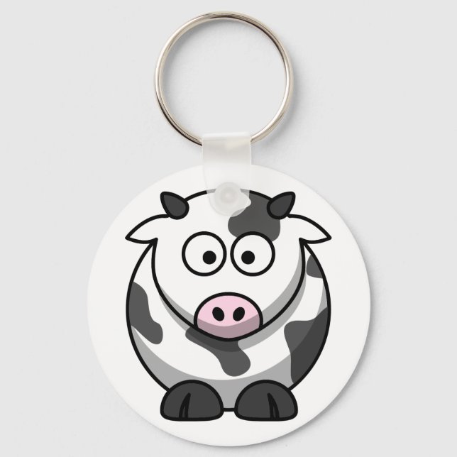 White and black cow key ring (Front)