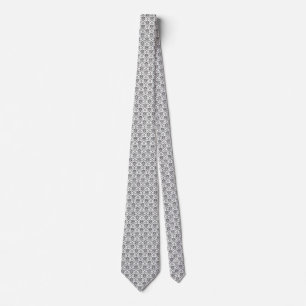 White and Black Damask Tie