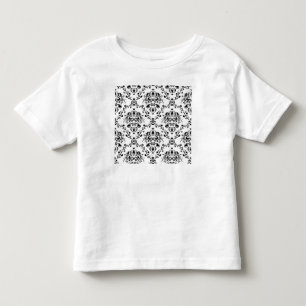 White and Black Damask Toddler T-Shirt
