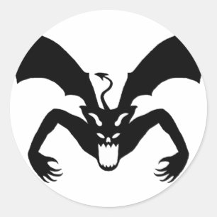 White And Black Devil Classic Round Sticker