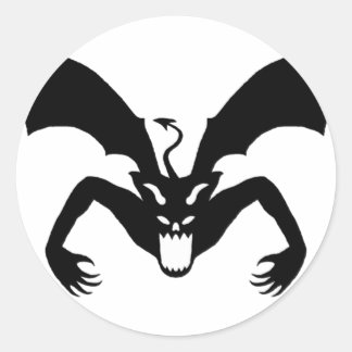 White And Black Devil Classic Round Sticker