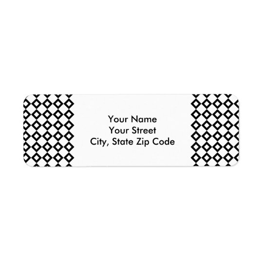 White and Black Diamond Pattern address label