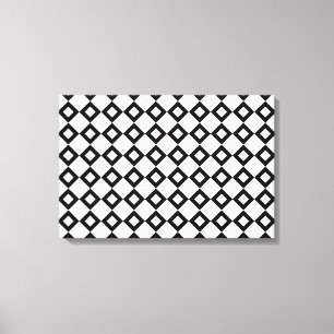 White and Black Diamond Pattern Canvas Print