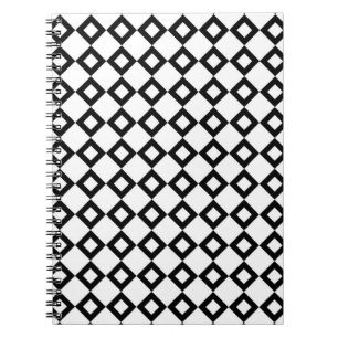 White and Black Diamond Pattern Notebook