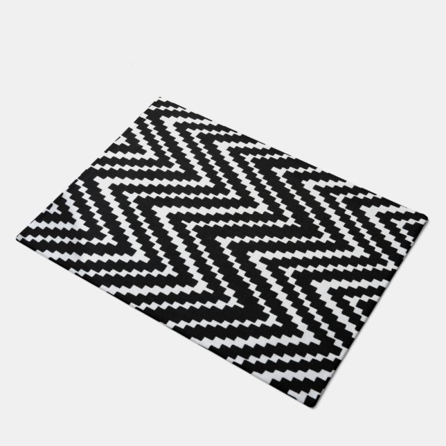 white and black   doormat (Angled)
