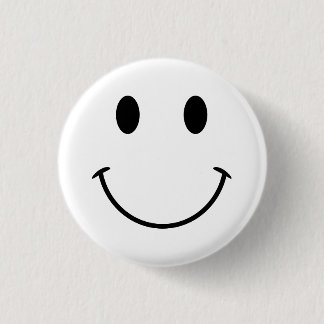 White and Black Face 3 Cm Round Badge
