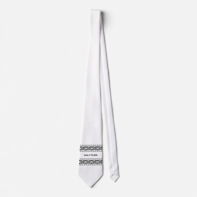 white and black Father of The Bride tie (Front)
