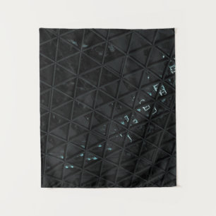 White and black floral textile tapestry