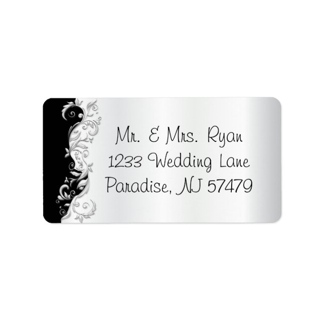 White and Black Florid Ornate Label (Front)