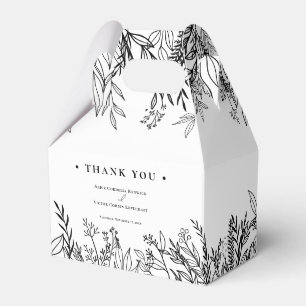 White and Black Greenery Wedding Favour Box
