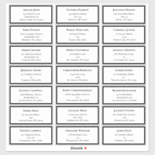 White and Black Greenery Wedding Guest Address