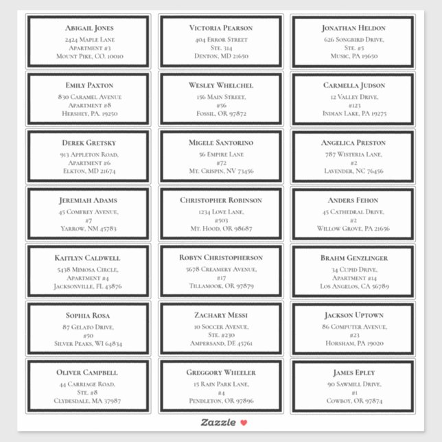 White and Black Greenery Wedding Guest Address (Sheet)