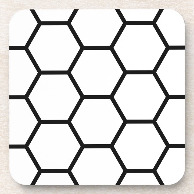 White and Black Honeycomb Coaster (Front)