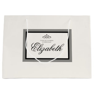 White and black large gift bag