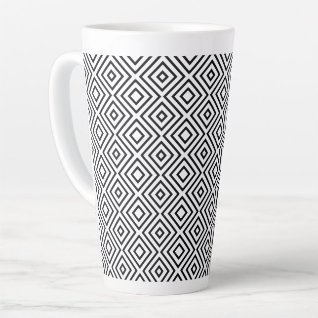 White And Black Latte Mug (Left Angle)