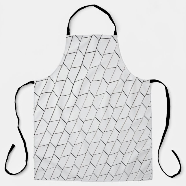 White and black lines illustration apron (Front)