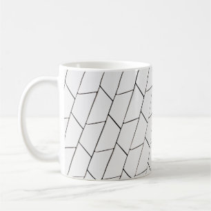 White and black lines illustration coffee mug