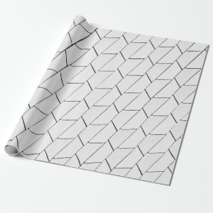 White and black lines illustration wrapping paper