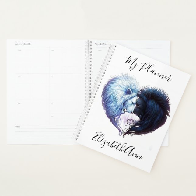 White and Black Lion Planner (Display)