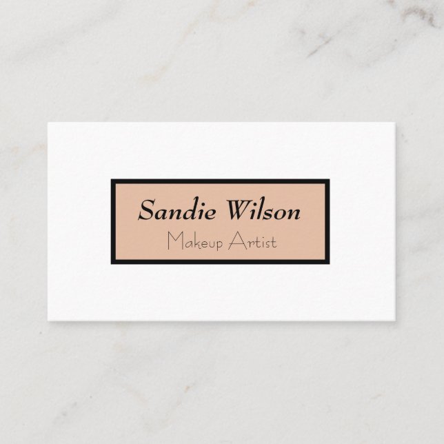 White and Black Makeup Artist Salon Glitter Business Card (Front)
