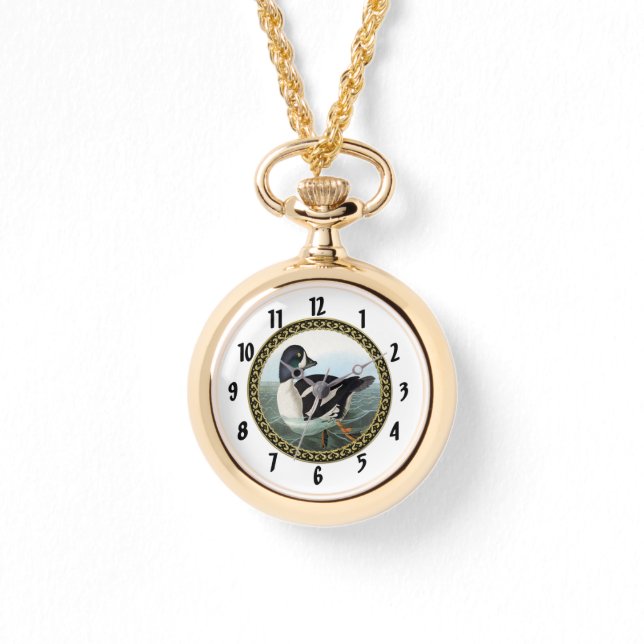 White and Black mallard ducks swimming in water 1 Watch (Front)