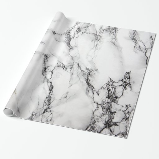 Image of White And Black Marble Texture Wrapping Paper