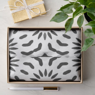 White and Black Mediterranean Tile Tissue Paper