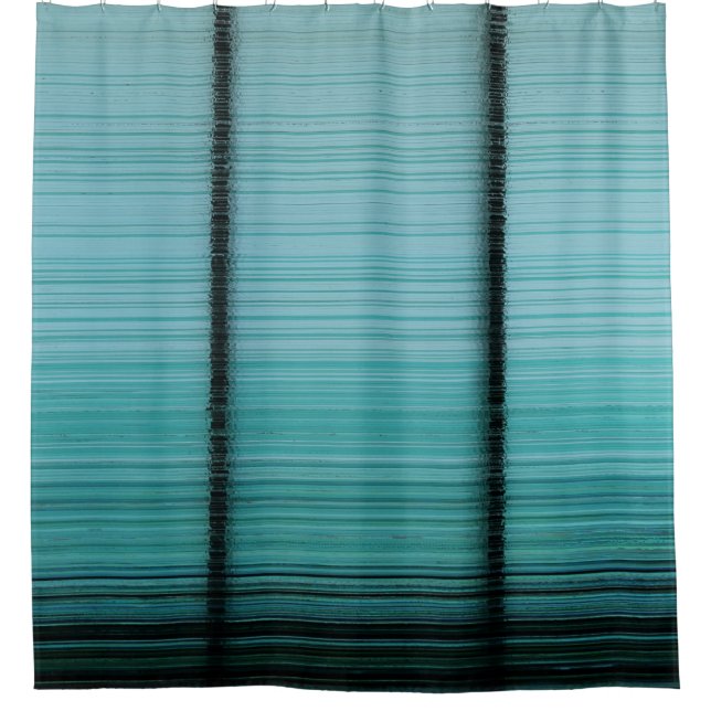 White and black metal rod shower curtain (Front)